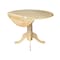 International Concepts Round 42 in Round Dual Drop Leaf Pedestal Table, Natural, 42 W, 42 L, 29.5 in H, Wood, Natural T01-42DP - alternate 8